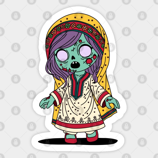 Cute Pakistani Zombie Sticker by H. R. Sinclair